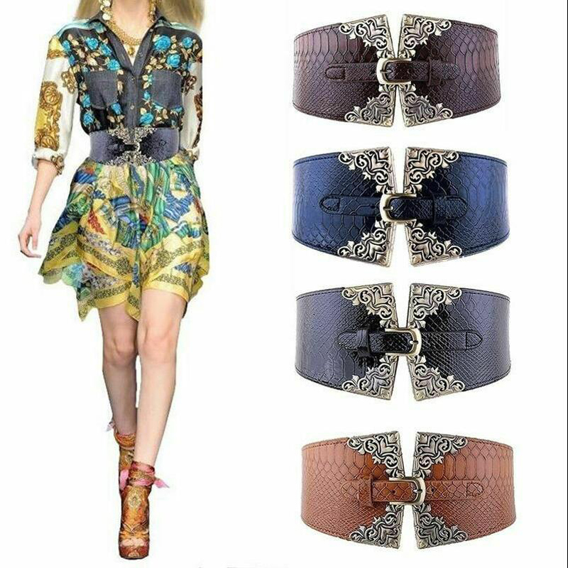 Women Elastic Buckle Wide Belt - Corset Waist Cinch recension och pris