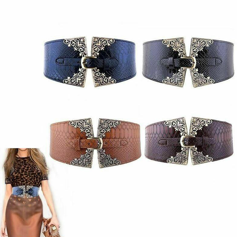 Women Elastic Buckle Wide Belt - Corset Waist Cinch recension och pris
