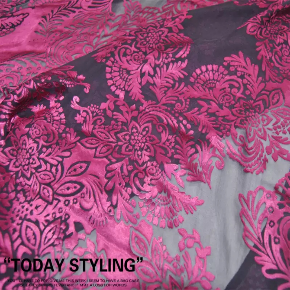 Fashion Large Pink Flower Desi - Robe Silk Women recension och pris