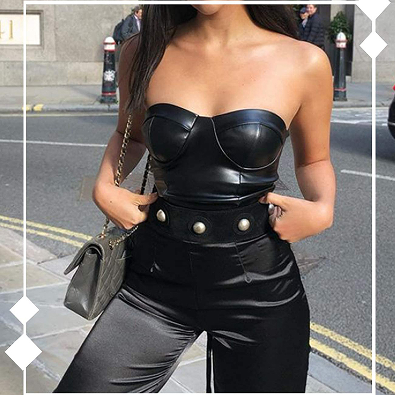 Women Leather Corset Bustiers  - Corset Waist Cinch recension och pris