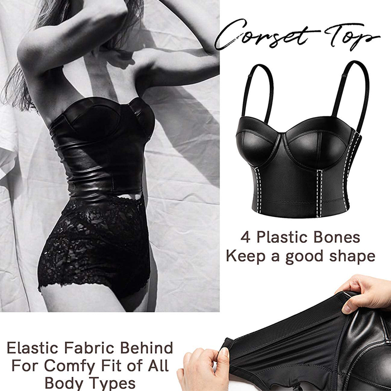 Women Leather Corset Bustiers  - Corset Waist Cinch recension och pris