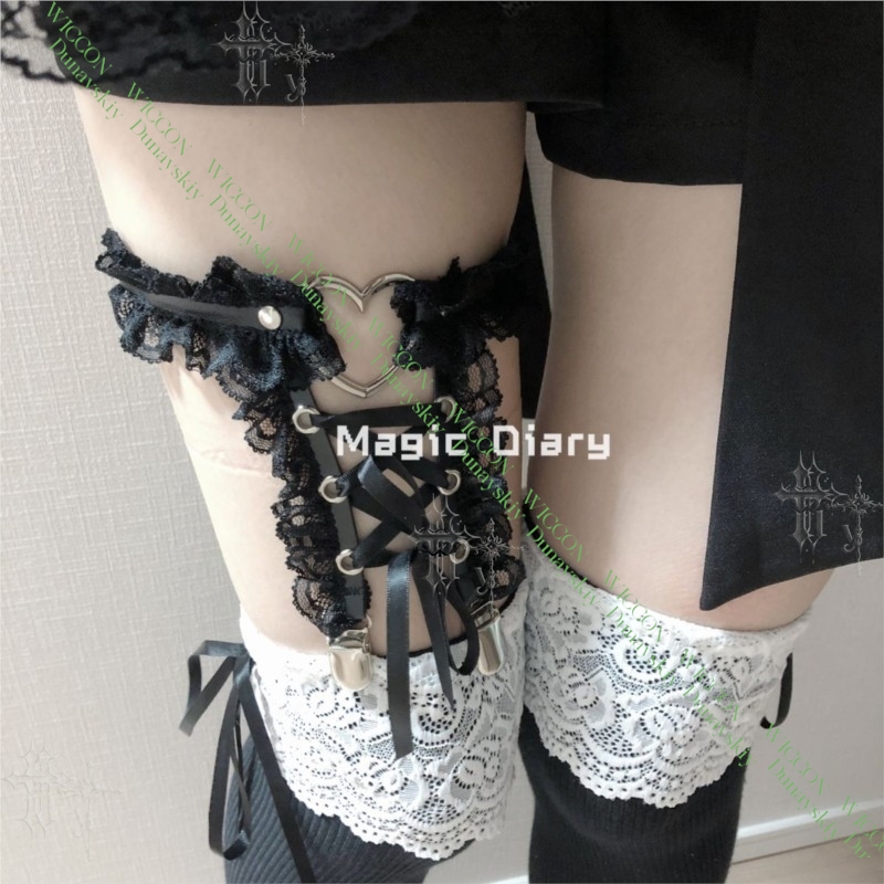 Jirai Kei Figure Ribbon Buckle - Garter Belt Set recension och pris