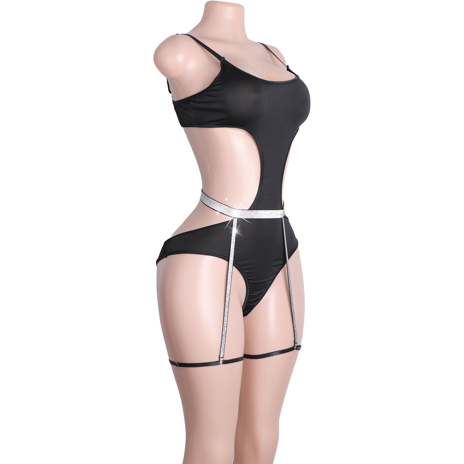 Custom Rhinestone Pole Dancewe - Garter Belt Set recension och pris
