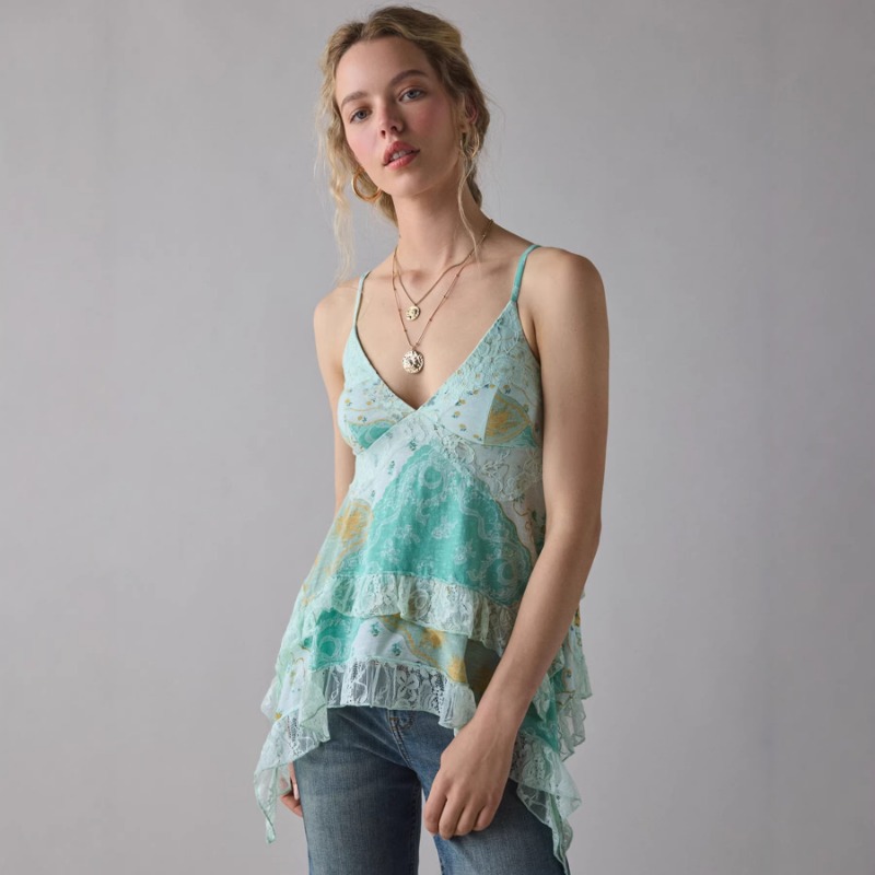 Vintage Floral Chiffon Cami To - Cami Top Lace recension och pris