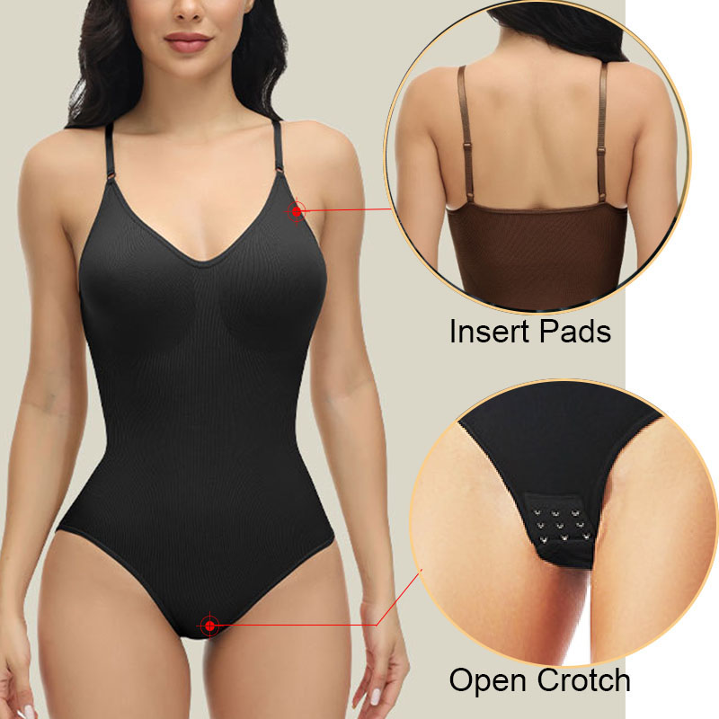 GUUDIA V Neck Spaghetti Strap  - Shapewear Bodysuit Firm recension och pris