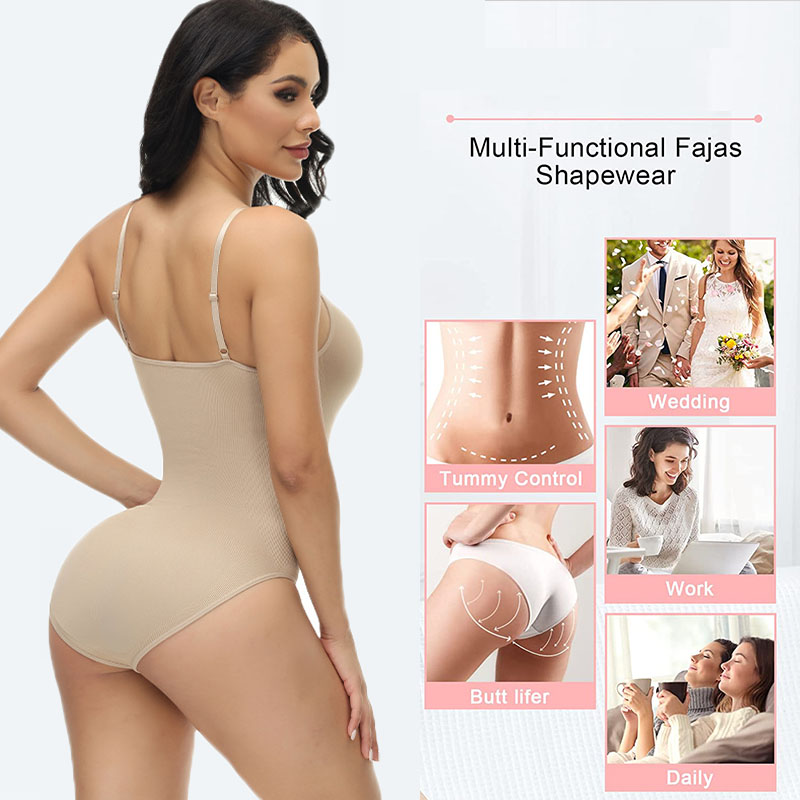 GUUDIA V Neck Spaghetti Strap  - Shapewear Bodysuit Firm recension och pris