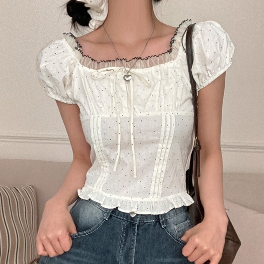 Summer Sweet Bubble Sleeve Pol - Corset Waist Cinch recension och pris