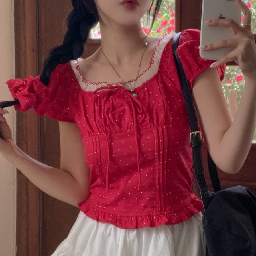 Summer Sweet Bubble Sleeve Pol - Corset Waist Cinch recension och pris