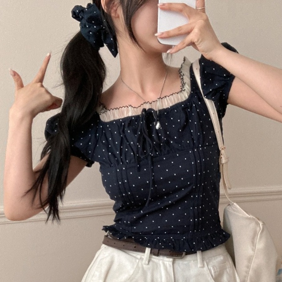 Summer Sweet Bubble Sleeve Pol - Corset Waist Cinch recension och pris