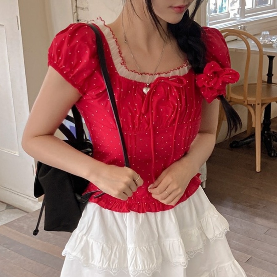 Summer Sweet Bubble Sleeve Pol - Corset Waist Cinch recension och pris