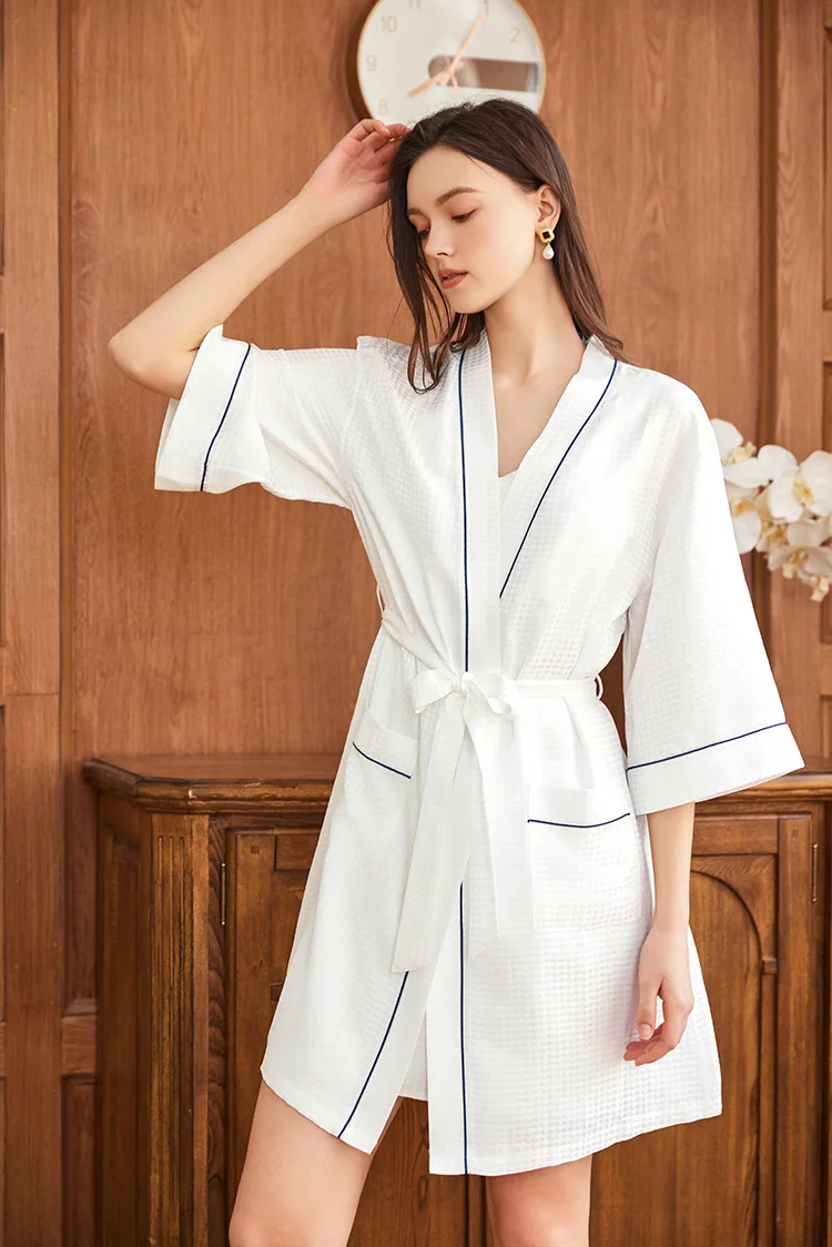 Waffle Jacquard 100% Mulberry  - Robe Silk Women recension och pris