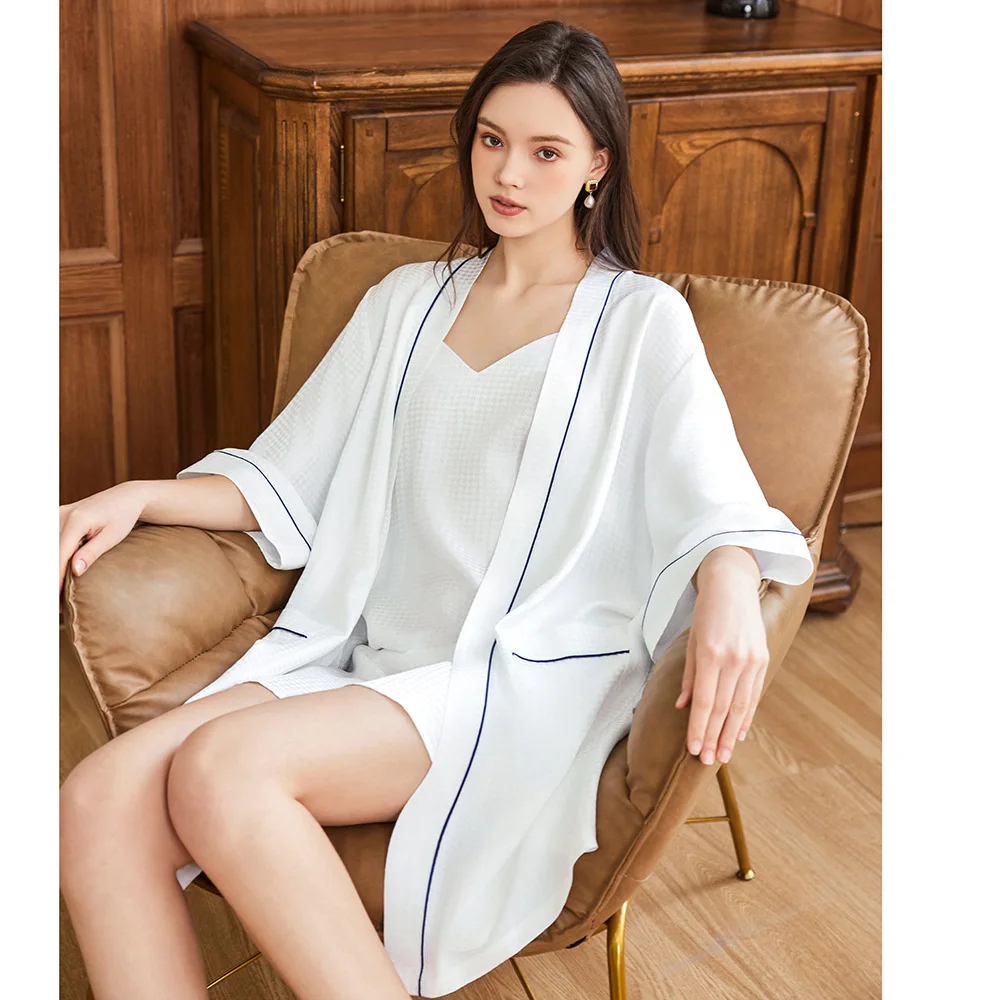 Waffle Jacquard 100% Mulberry  - Robe Silk Women recension och pris