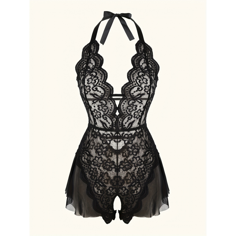 Charming Lace Mesh Teddy, Scal - Lace Teddy Lingerie recension och pris
