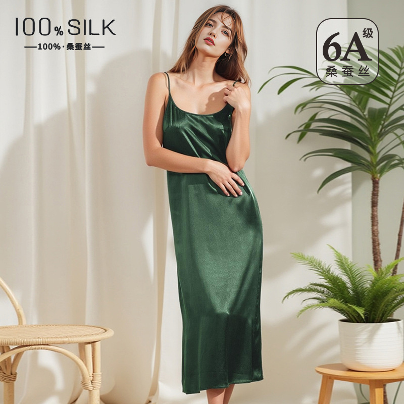 100% Mulberry Silk Slip Dress  - Robe Silk Women recension och pris