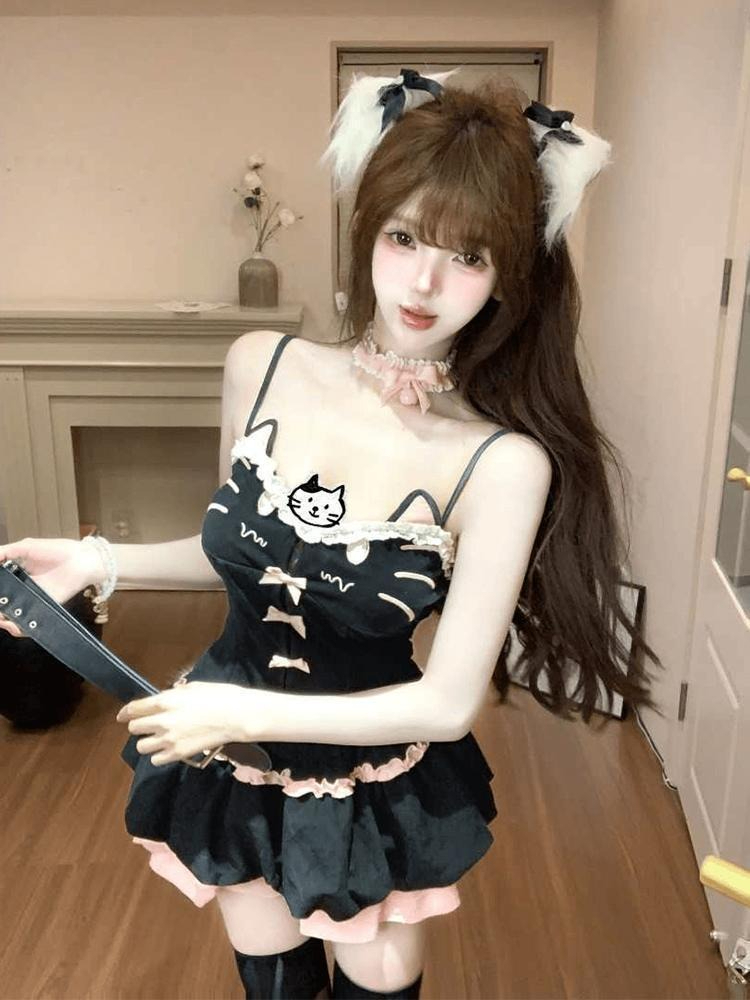 Summer Kawaii Cute Cartoon Cat - Cami Top Lace recension och pris