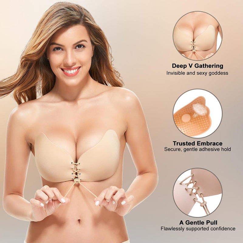 1/2 Pairs Women Summer Backles - Push Up Bra Padded recension och pris