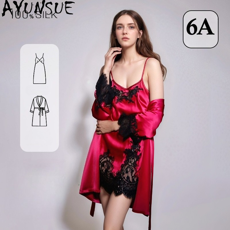 AYUNSUE 100% Genuine Silk Nigh - Robe Silk Women recension och pris