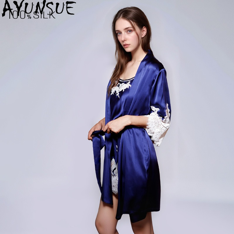 AYUNSUE 100% Genuine Silk Nigh - Robe Silk Women recension och pris
