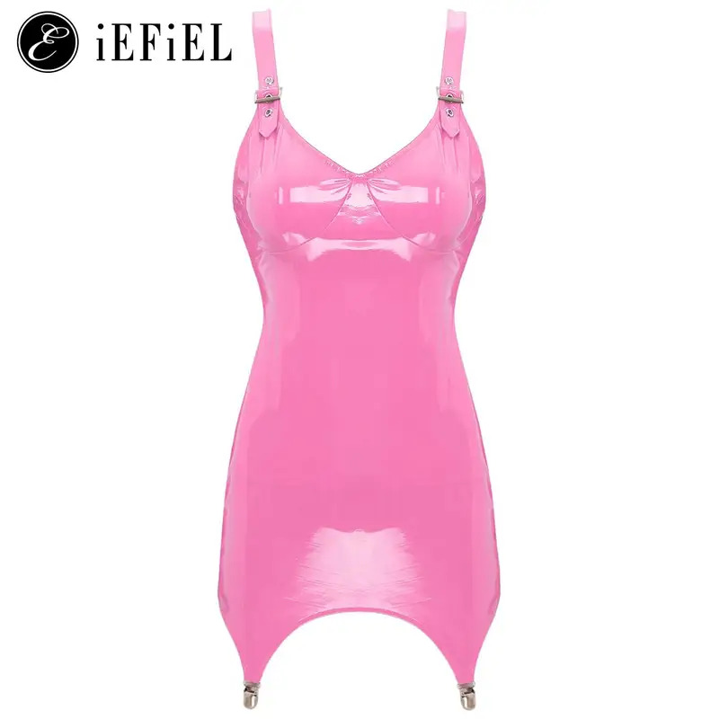 Womens Shiny Metallic PVC Leat - Babydoll Chemise Night recension och pris