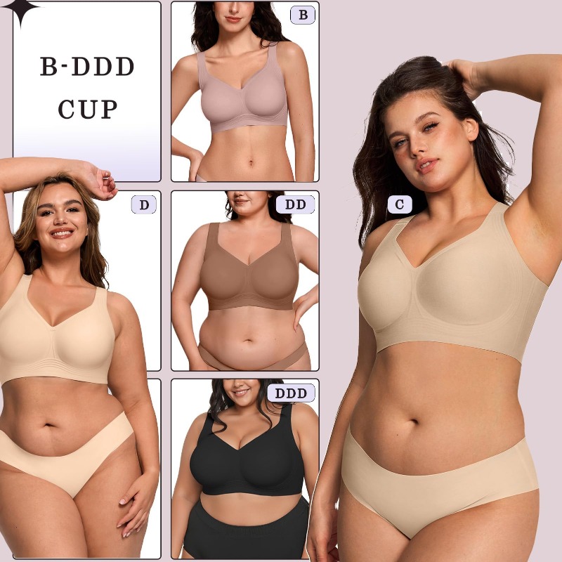 Plus Size Wireless Jelly Bra W - Push Up Bra Padded recension och pris