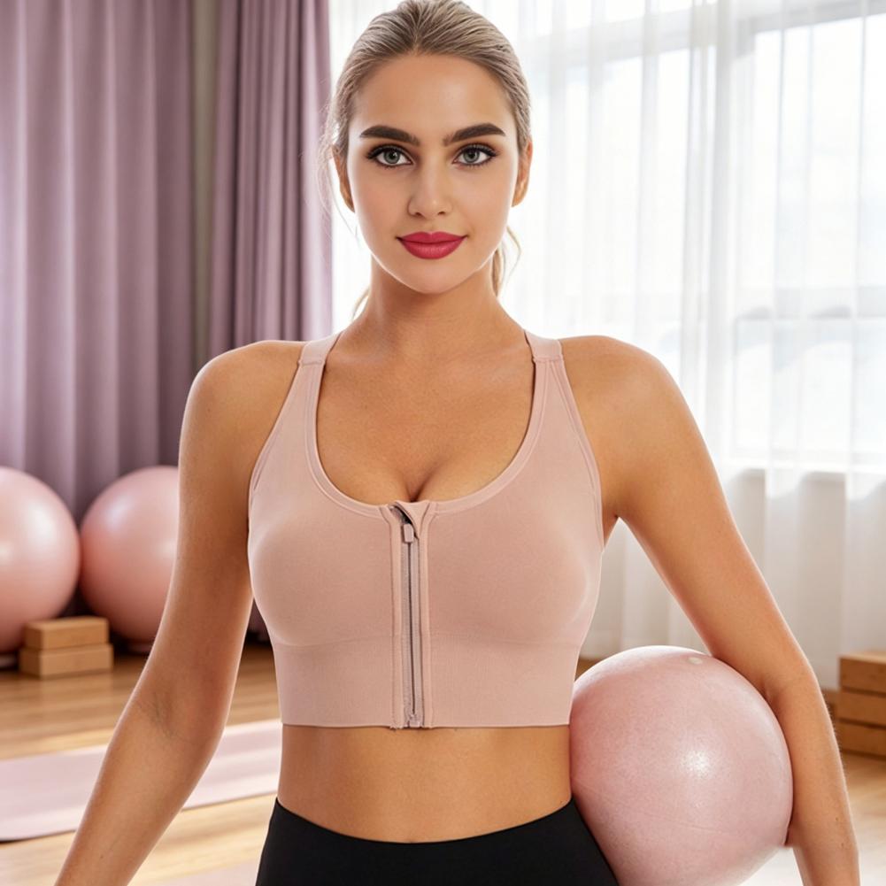 Zip Front Wireless Sports Bra  - Sports Bra High Impact recension och pris