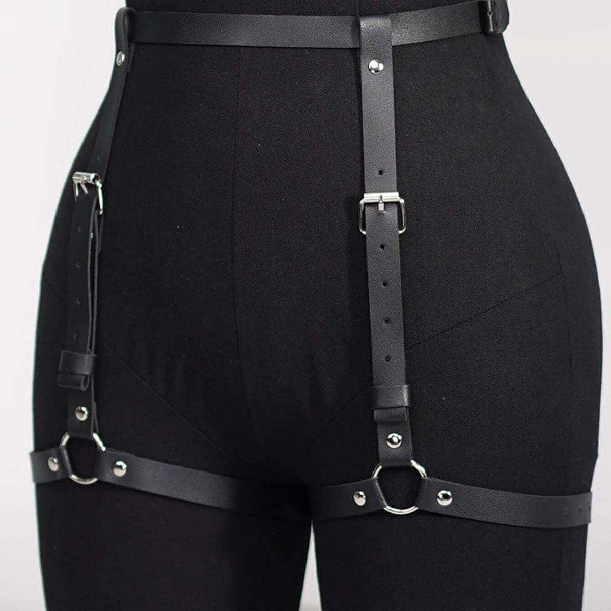 Oth Punk PU Leather Full Waist - Garter Belt Set recension och pris