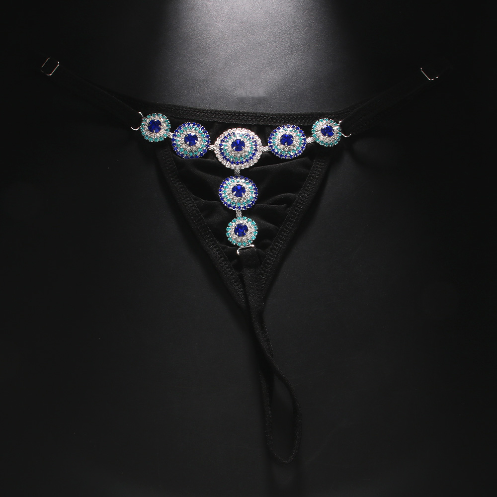 Rhinestone Evil Eye Thong Biki - Thong Bikini Women recension och pris