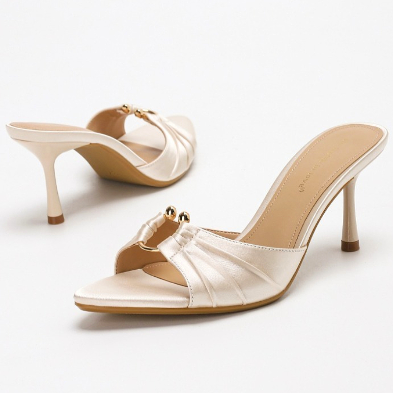 Pleated Metal Ring Satin Elega - Slip Dress Satin recension och pris
