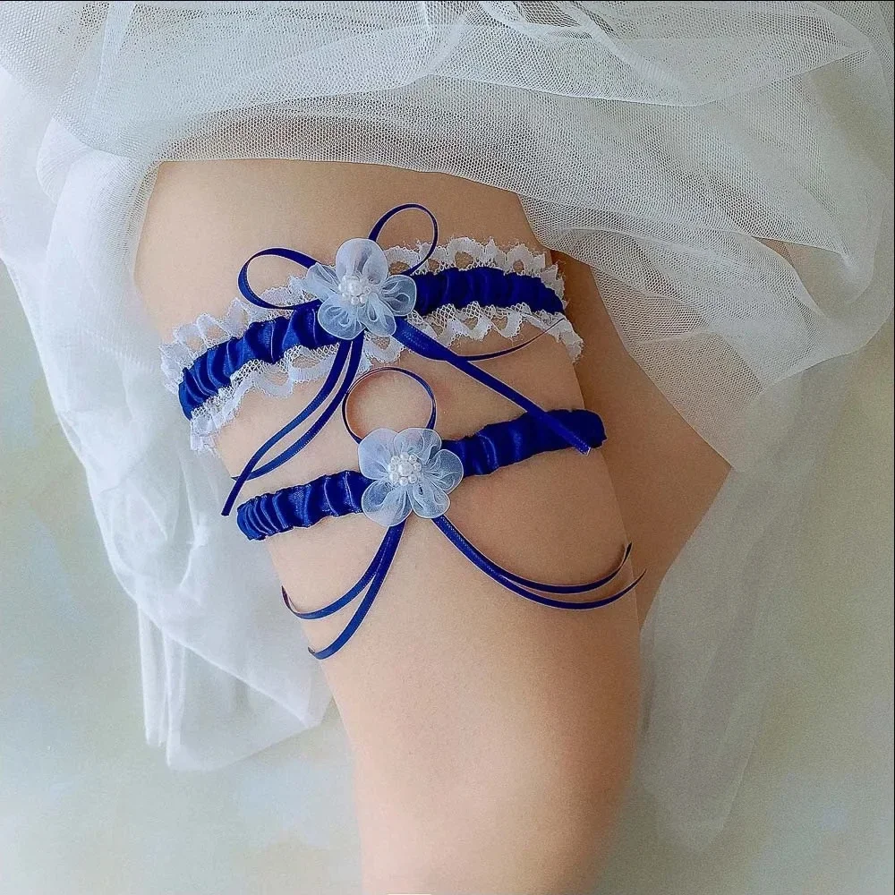 2pcs/Set Satin Ribbon Wedding  - Garter Belt Set recension och pris