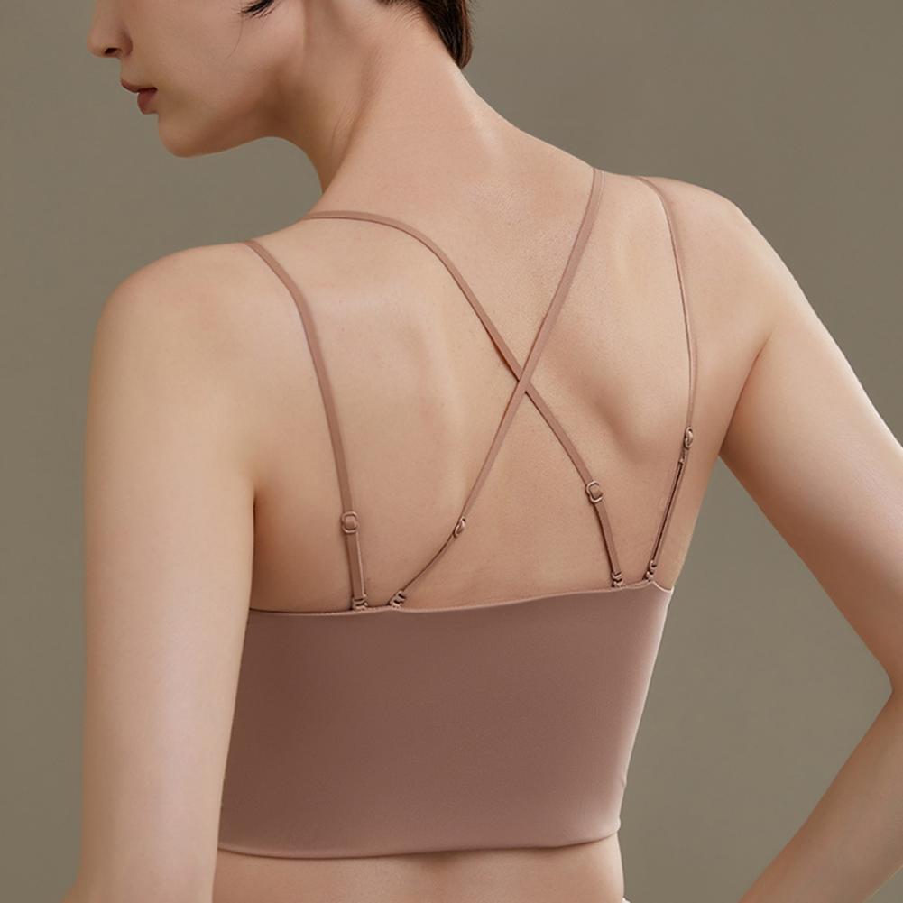 Women Spaghetti Strap Sports B - Bralette Wireless Soft recension och pris