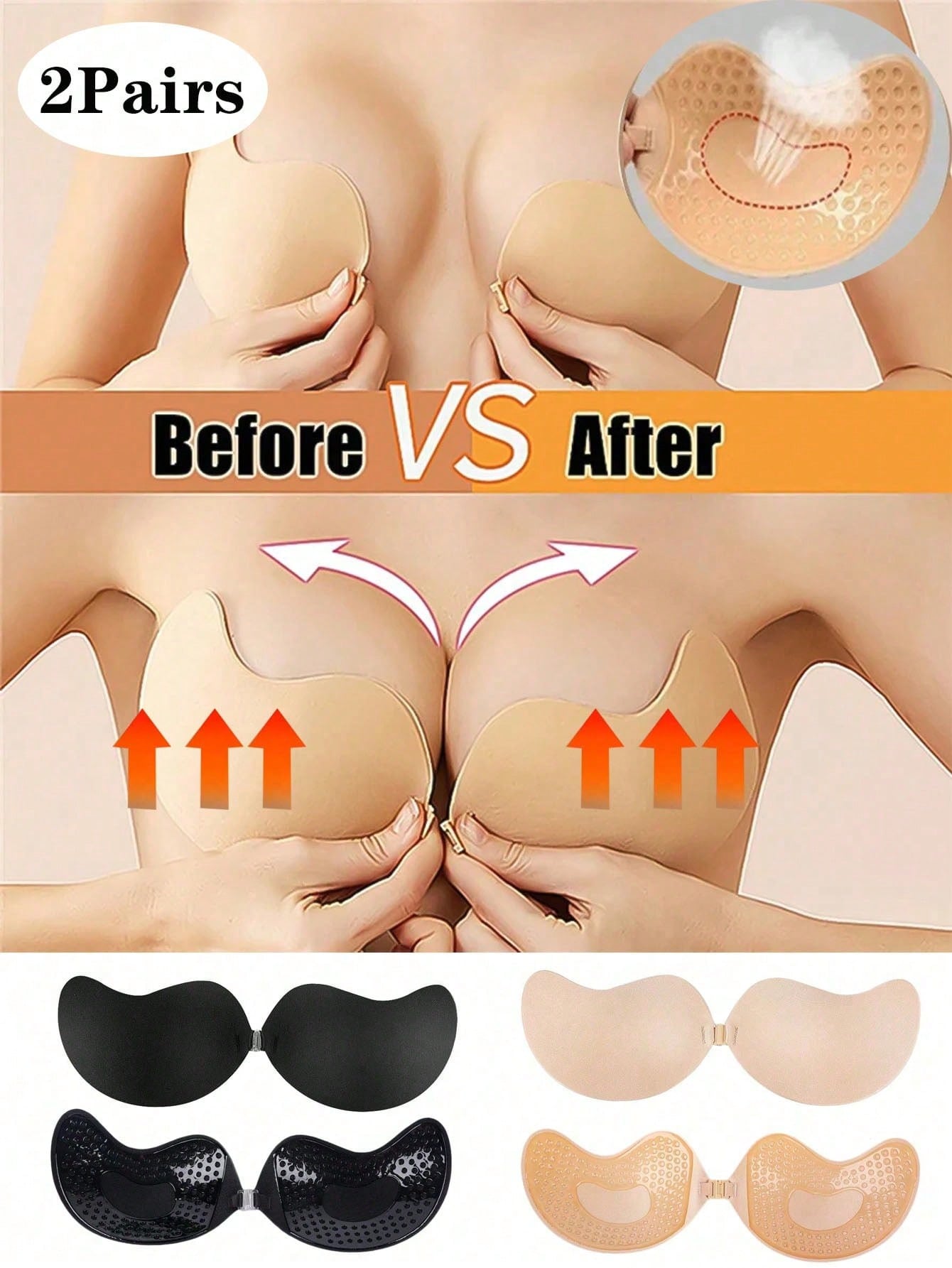 2-pack Women's Self-Adhesive I - Push Up Bra Padded recension och pris
