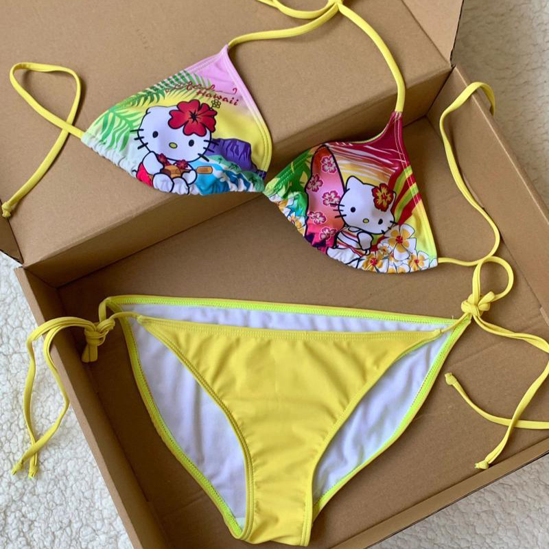 Y2K Girls Kawaii Hello Kittys  - Thong Bikini Women recension och pris
